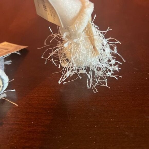 Set Of 2  Christmas wood and fabric tomte girls Hanging Ornaments  Felt Hats - Picture 4 of 16